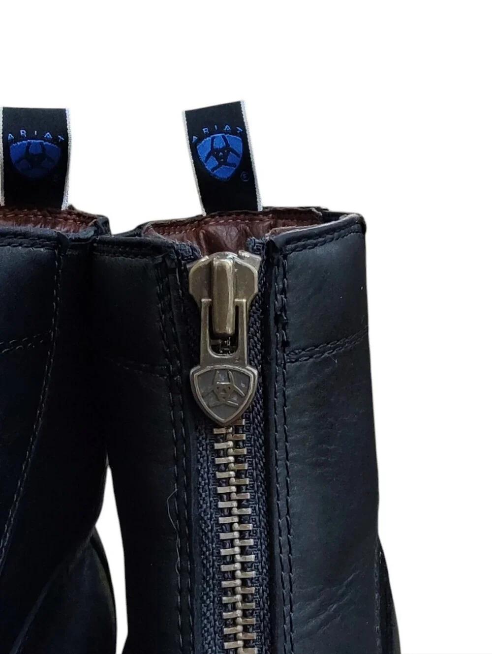 Ariat Black Front-Zip Leather Boots